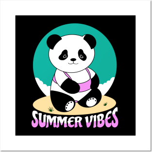 Summer Vibes Panda Posters and Art